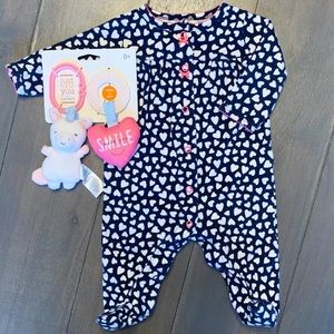 0-3M Pink & Blue Heart Sleeper Bundle